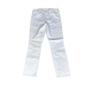 Mother The Looker Crop white jeans 27 glass slipper
